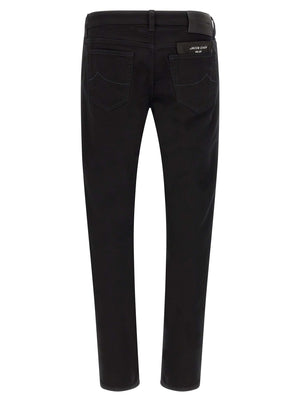 Jacob Cohen Schwarze Baumwoll-Jeans mit geradem Bein