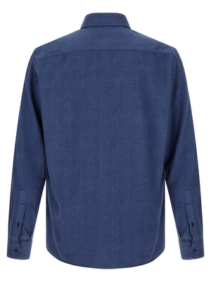 Brunello Cucinelli Blaue Baumwollbluse