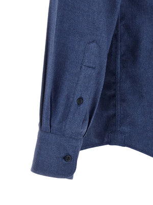 Brunello Cucinelli Blaue Baumwollbluse