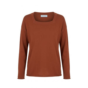 Malo Brauner Baumwollpullover für Damen