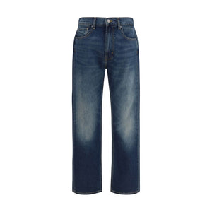 7FOR Blaue Jeans aus Baumwolle im geraden Schnitt