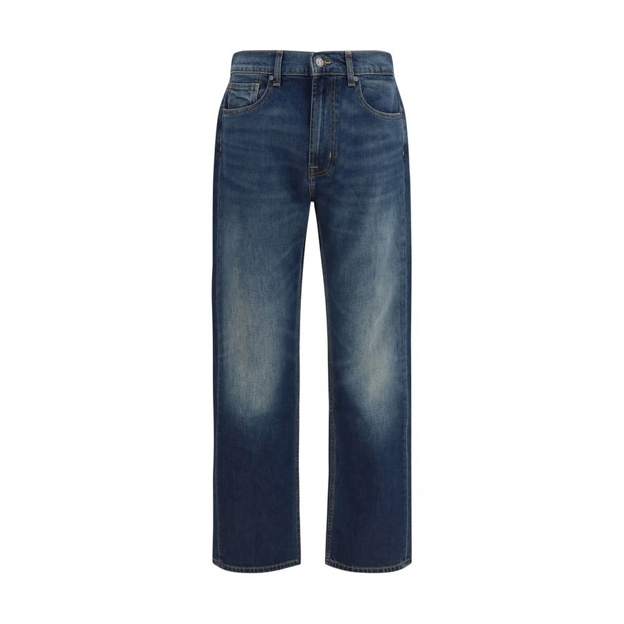 7FOR Blaue Jeans aus Baumwolle im geraden Schnitt