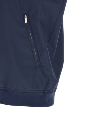 Brunello Cucinelli Ärmellose blaue Jacke aus Polyester