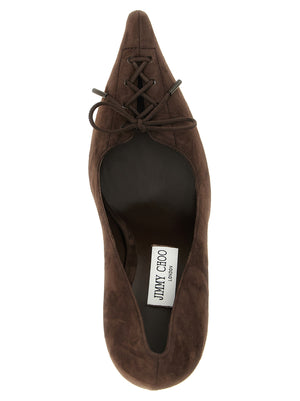 Jimmy Choo Braune Leder Pumps mit hohem Absatz