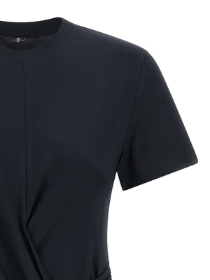 7 For All Mankind Blaues Lyocell T-Shirt