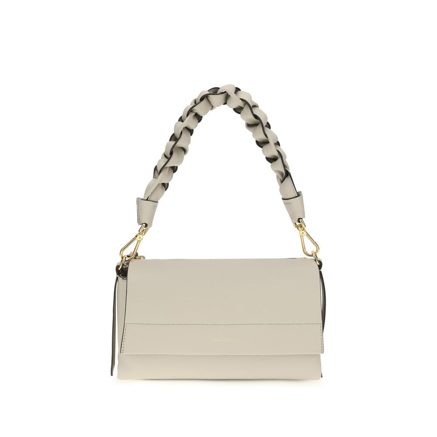 Coccinelle Beige Kalbsleder Bos Taurus Schultertasche