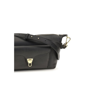 Coccinelle Schwarze Bos Taurus Kalbsleder Schultertasche