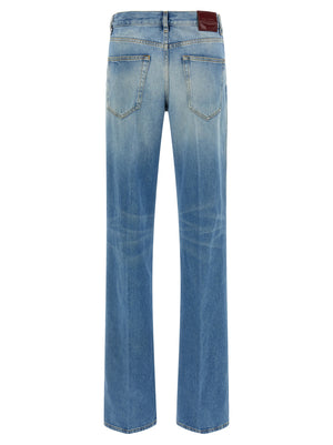 Gucci Blaue Baumwoll-Jeans mit ausgestelltem Bein