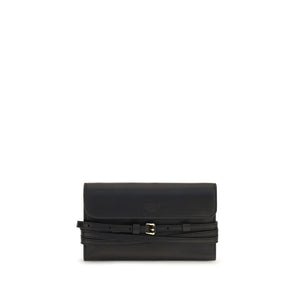 Moschino Schwarze Umhängetasche aus Ziegenleder