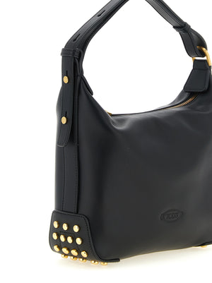 Tod's Schwarze Kalbsleder-Schultertasche