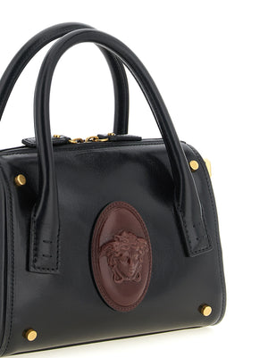Versace Schwarze Kalbsleder-Handtasche