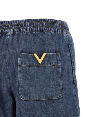 Valentino Garavani Blaue Baumwoll-Bermudashorts