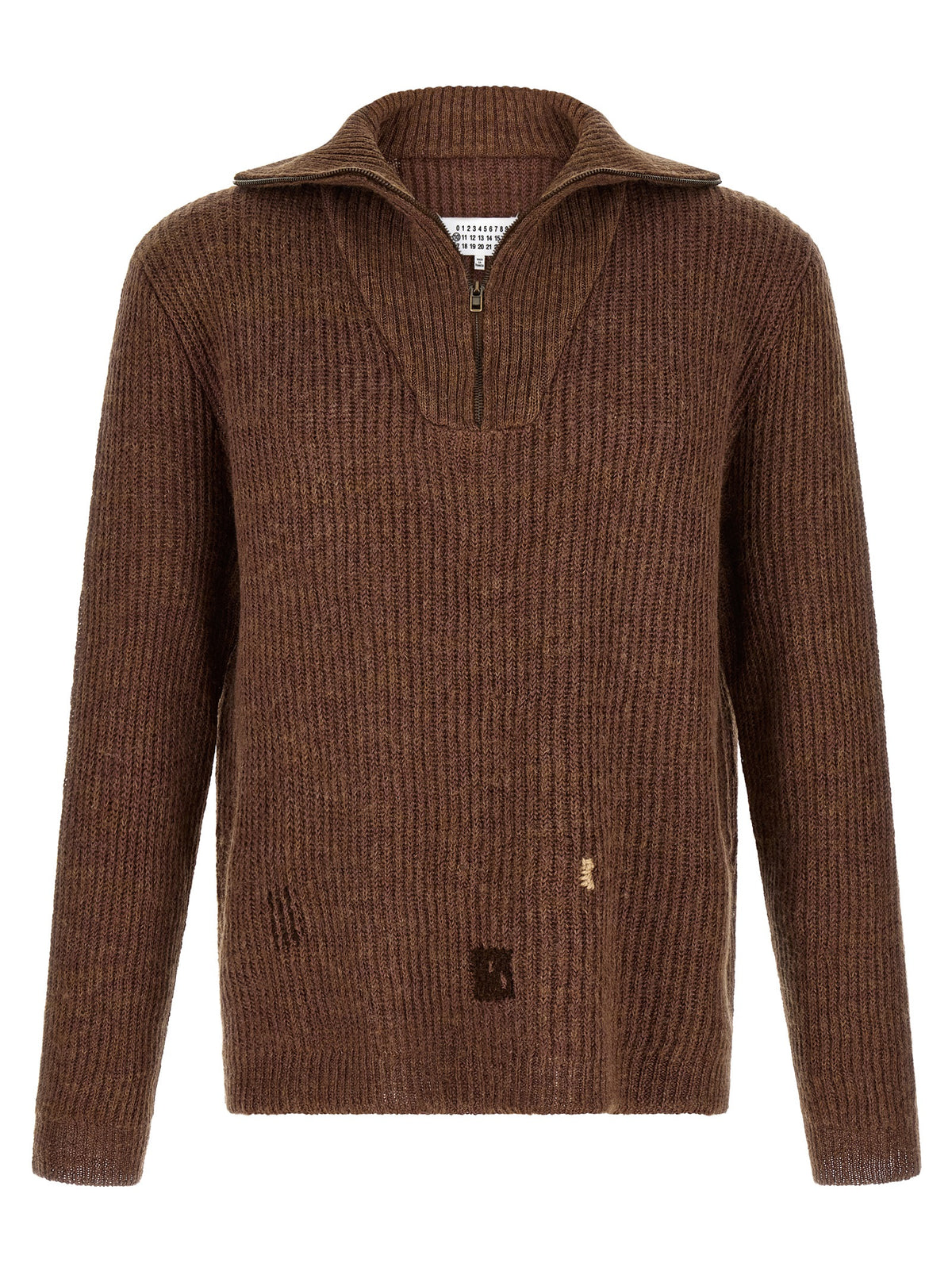 Maison Margiela Brauner Leinen-Strickjacke
