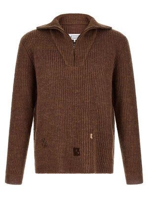 Maison Margiela Brauner Leinen-Strickjacke