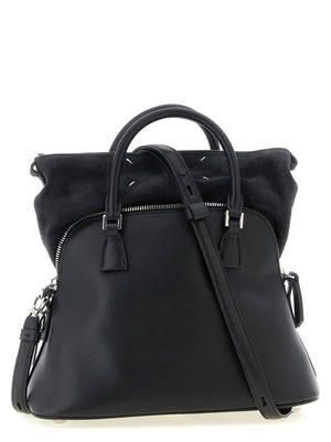 Maison Margiela Schwarze Kalbsleder-Schultertasche