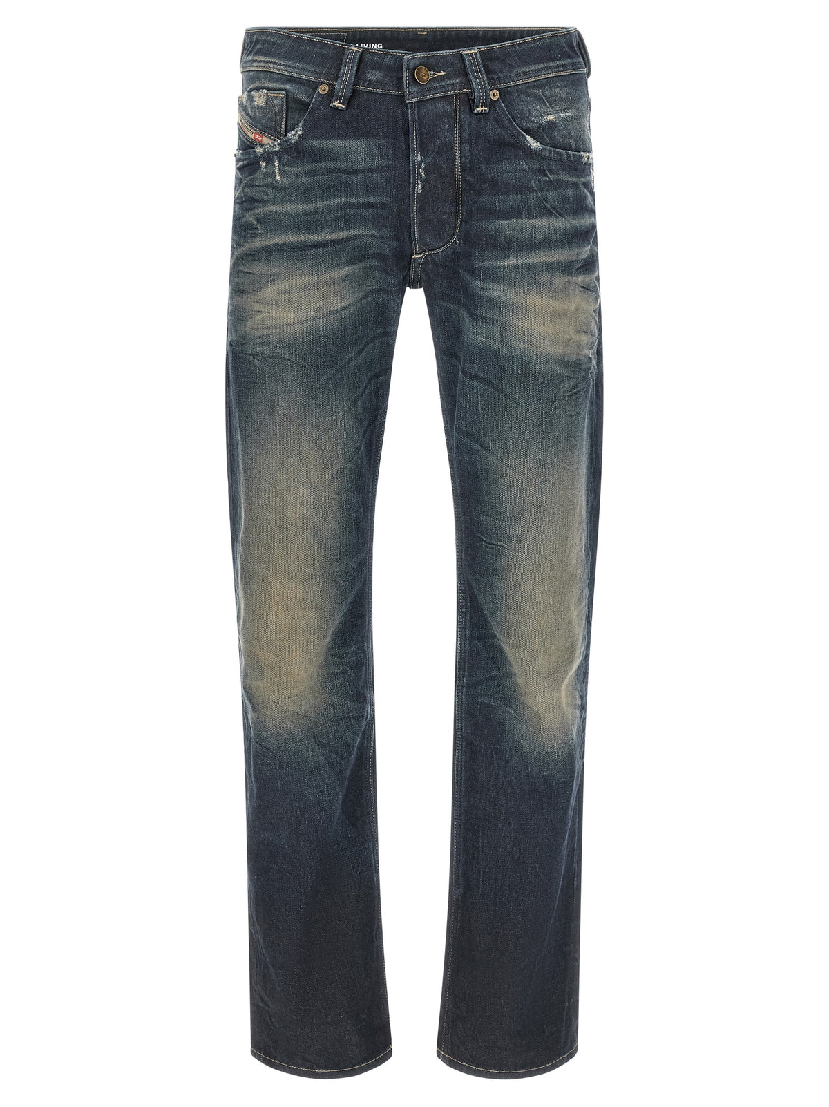 Diesel Blaue Jeans aus Baumwolle im geraden Schnitt