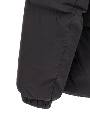 Diesel Schwarze Polyamid-Jacke in voller Länge