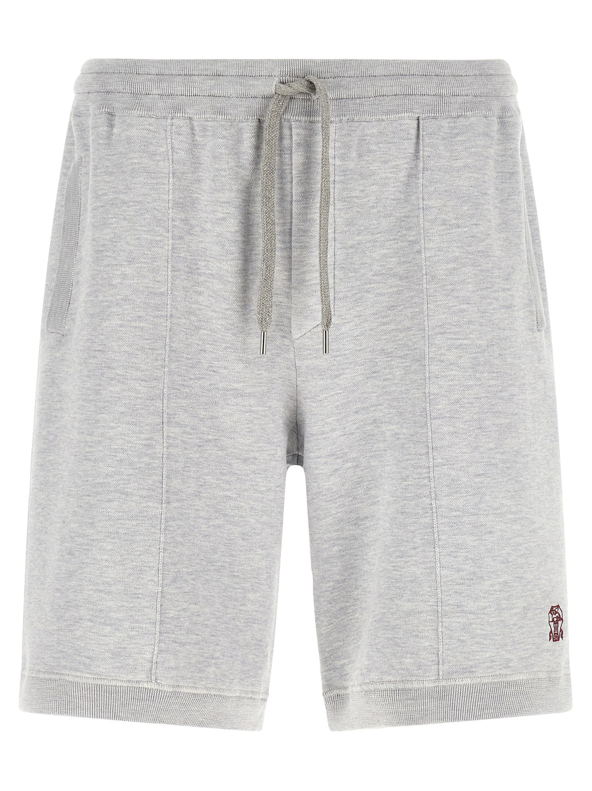 Brunello Cucinelli Graue Seiden-Bermudashorts