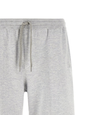 Brunello Cucinelli Graue Seiden-Bermudashorts