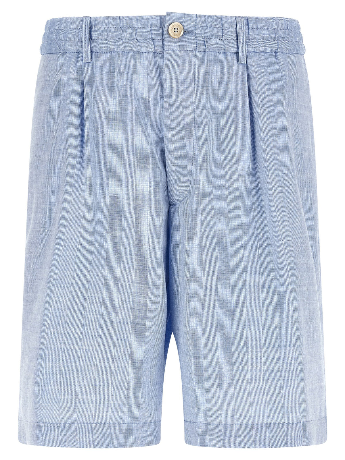 Brunello Cucinelli Blaue Leinen-Bermudashorts