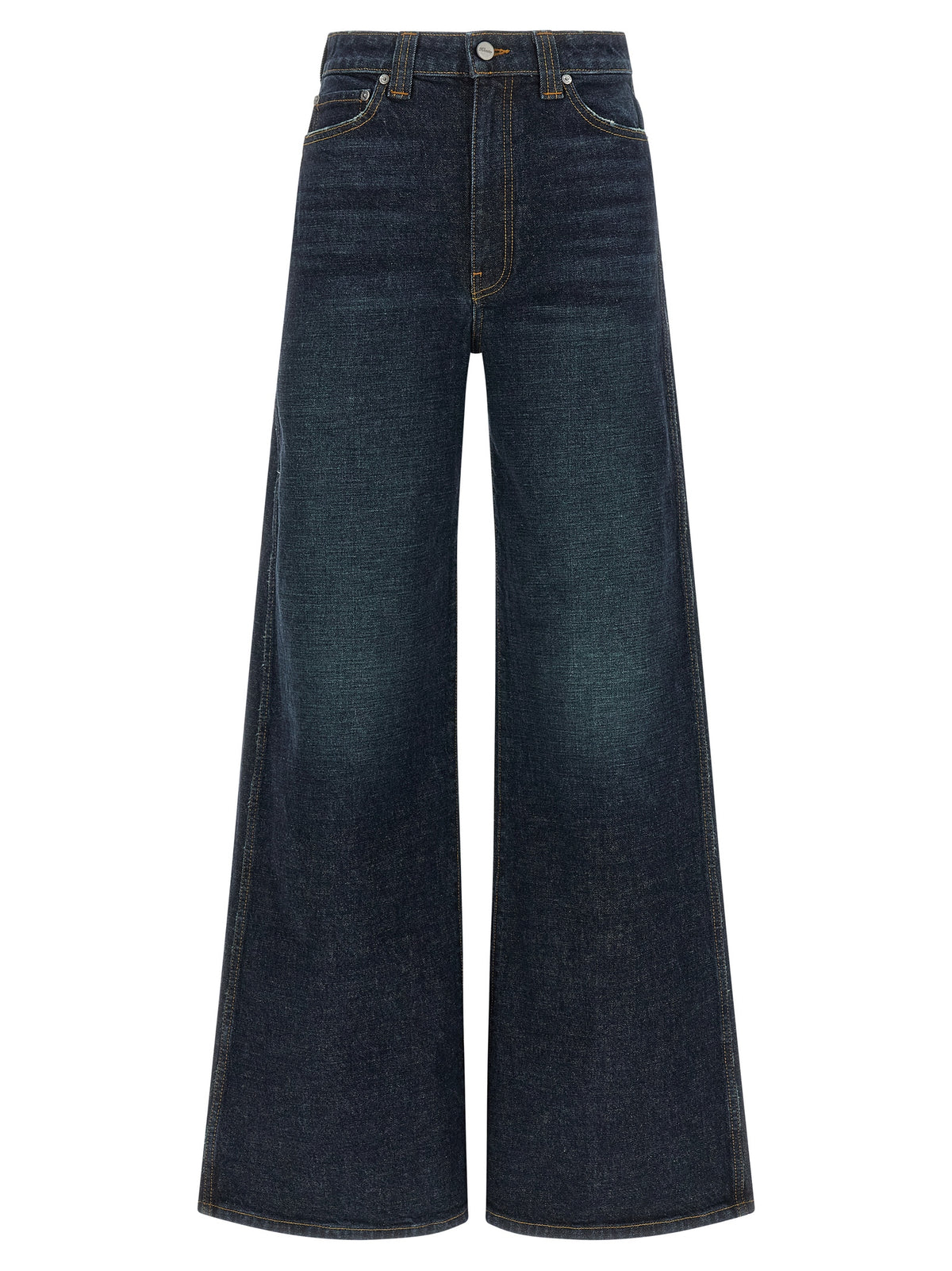 Khaite Blaue Baumwoll-Jeans mit ausgestelltem Bein