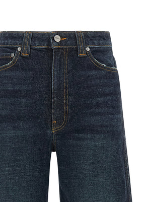 Khaite Blaue Baumwoll-Jeans mit ausgestelltem Bein
