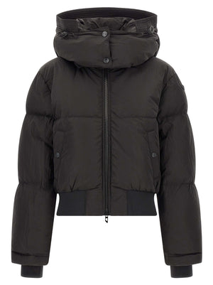Diesel Schwarze Polyamid-Jacke in voller Länge