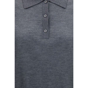 Loulou De Saison Graues Kaschmir-Poloshirt