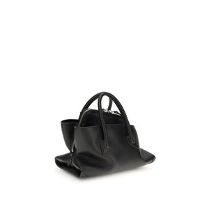 The Attico Schwarze Kalbsleder Bos Taurus Handtasche