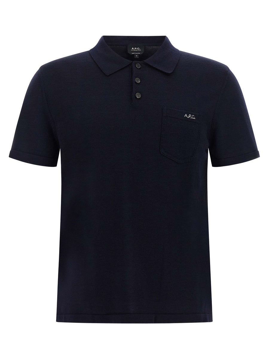 A.P.C. Blaues Poloshirt aus reiner Schurwolle