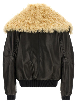 The Attico Schwarze Lammlederjacke