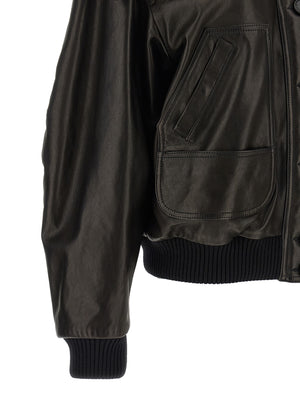 The Attico Schwarze Lammlederjacke
