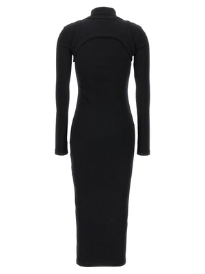 Off-White Schwarzes Baumwoll-Midikleid