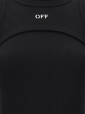 Off-White Schwarzes Baumwoll-Midikleid