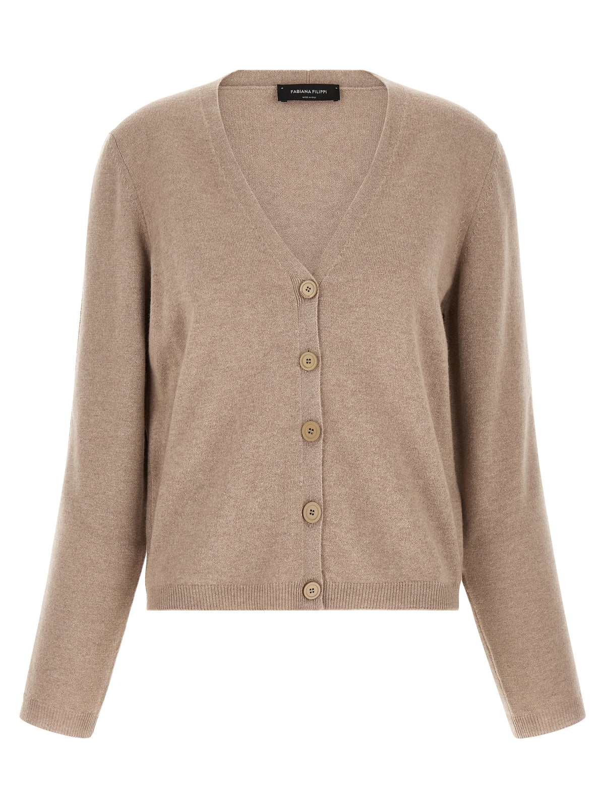 Fabiana Filippi Beige Virgin Wool Cardigan