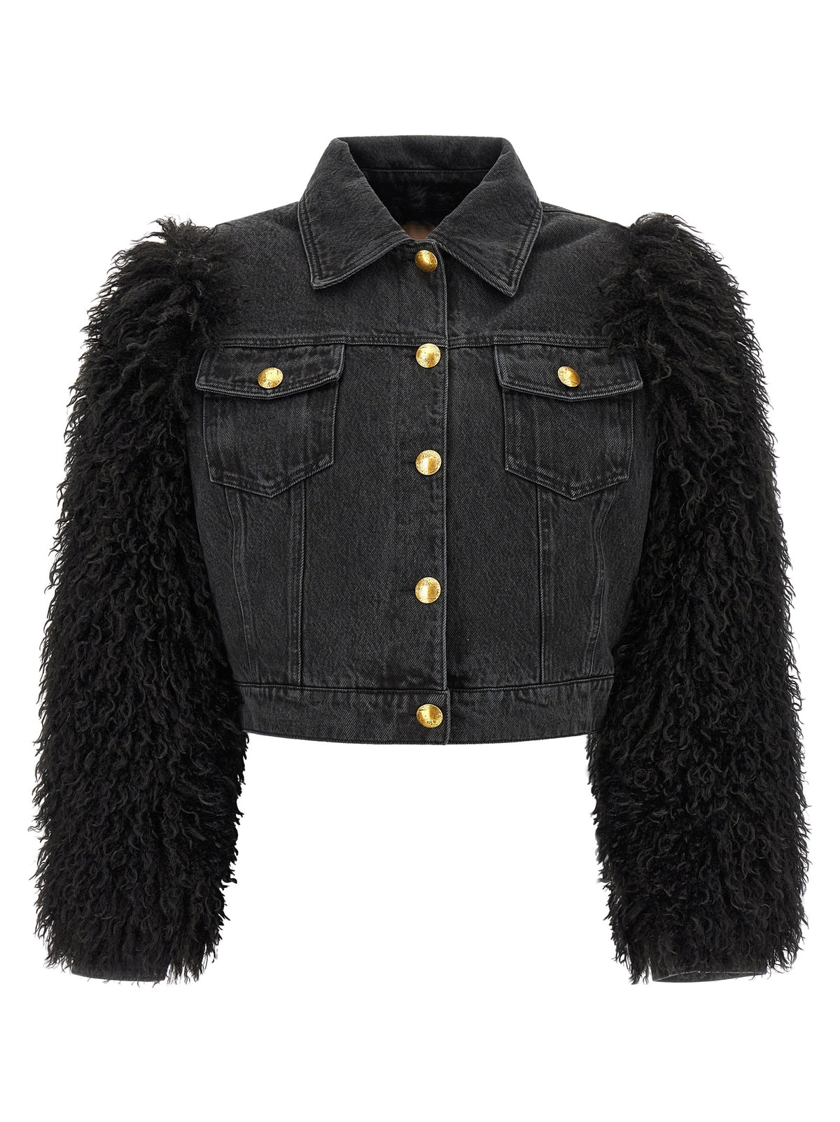 Twinset Schwarze Baumwoll-Denimjacke
