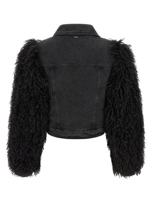 Twinset Schwarze Baumwoll-Denimjacke