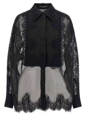 Dolce & Gabbana Schwarze Seidenbluse