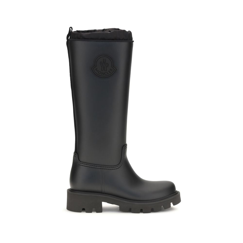 Moncler Schwarze PVC-Gummistiefel