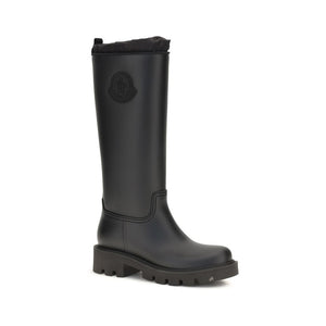 Moncler Schwarze PVC-Gummistiefel