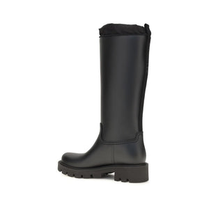 Moncler Schwarze PVC-Gummistiefel