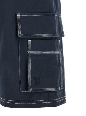 Fendi Blaue Baumwoll-Bermudashorts