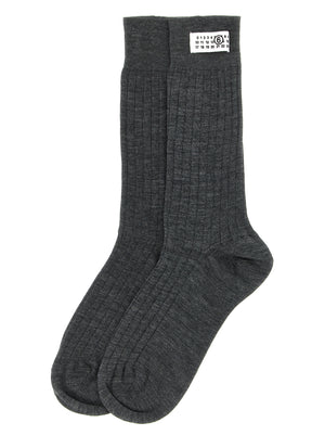 MM6 Maison Margiela Graue Wollsocken