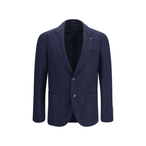 Lardini Blaue Jacke aus Lammwolle Aries