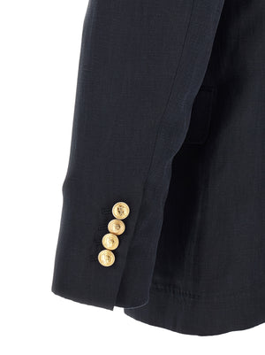 Brunello Cucinelli Blauer Seidenblazer