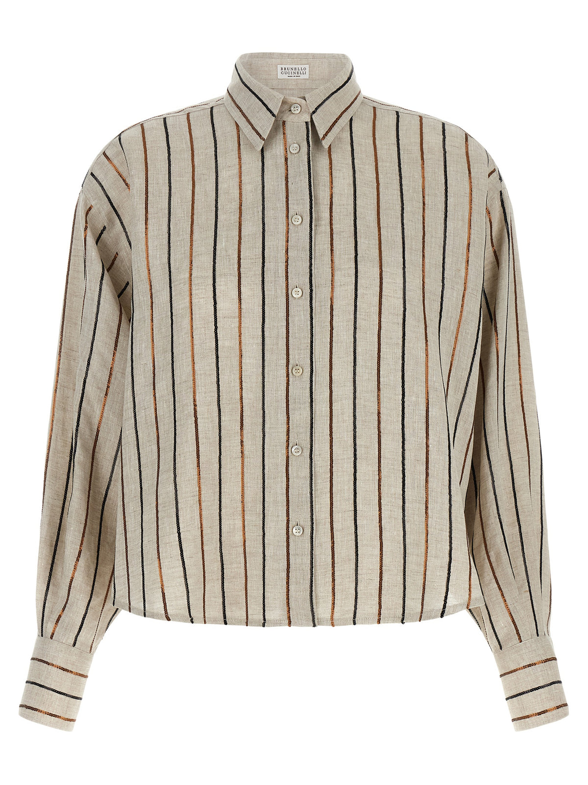 Brunello Cucinelli Bicolor Leinenbluse
