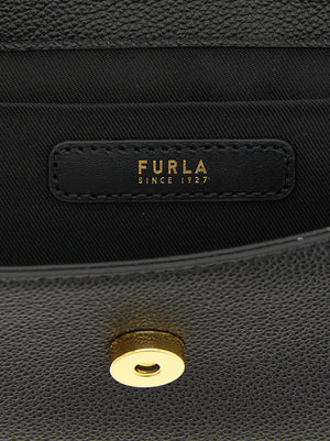 Furla Schwarze Kalbsleder-Handtasche