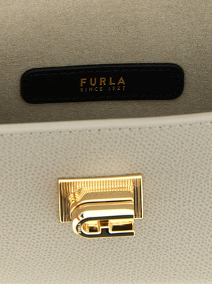 Furla Graue Kalbsleder Umhängetasche