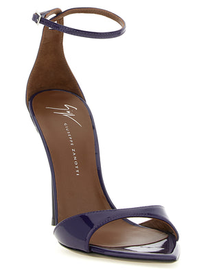 Giuseppe Zanotti Lila Kalbsleder-Stiletto-Sandalen