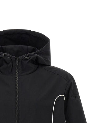 Diesel Schwarze Polyamid-Shell-Jacke